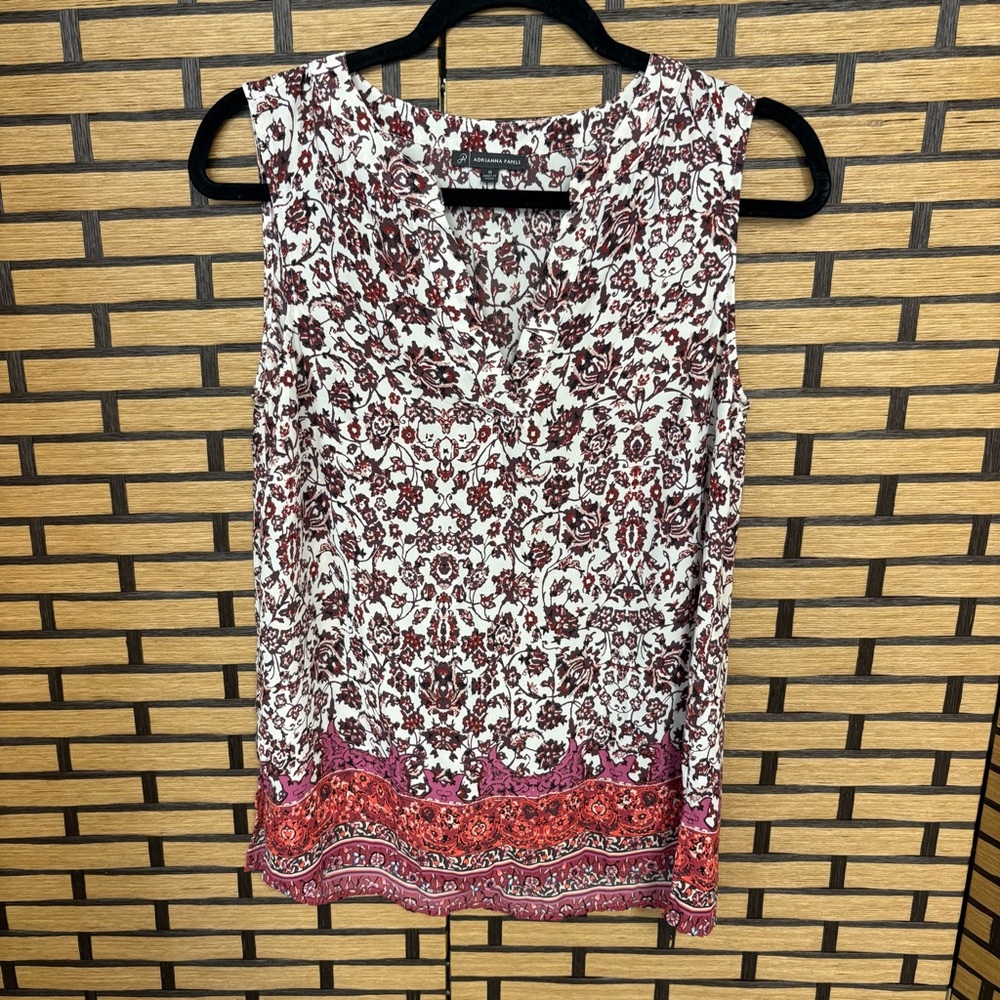 Adrianna Papell Floral Tank‎ Top Size Medium